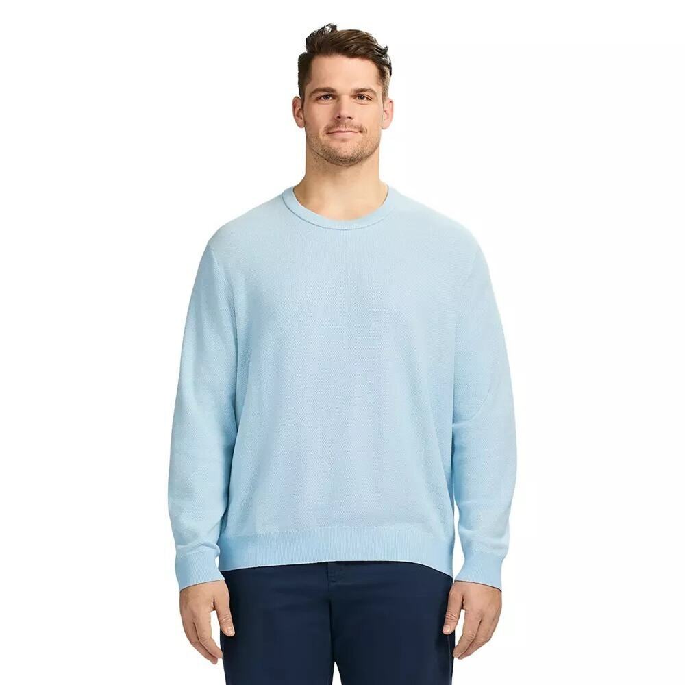 IZOD 4XB Sweater Blue Honeycomb Premium Essentials Crew Neck Cotton Long Sleeves